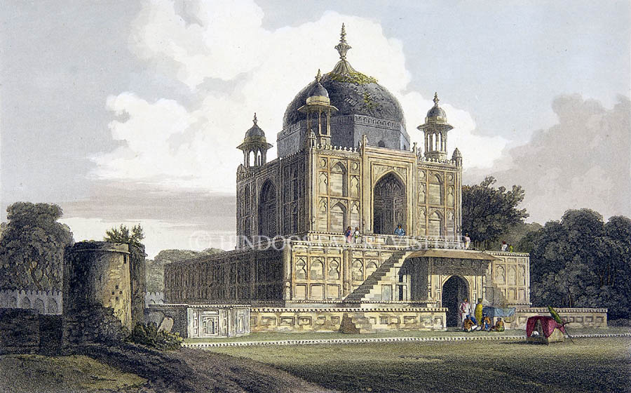 /data/Original Prints/Noteable Artists and Works/MAUSOLEUM OF SULTAN PURVEIZ NEAR ALLAHABAD.jpg